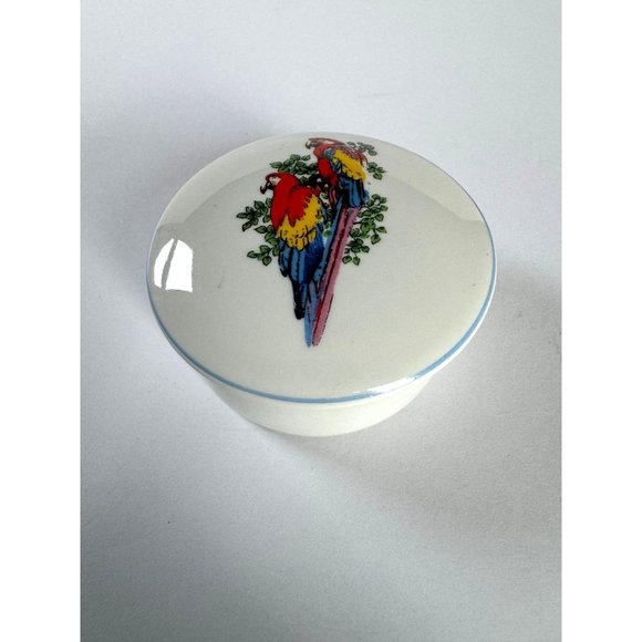 Vintage Leart Macaw Parrot Trink Box, Keepsake Ceramic Box, Birds - Picture 3 of 4